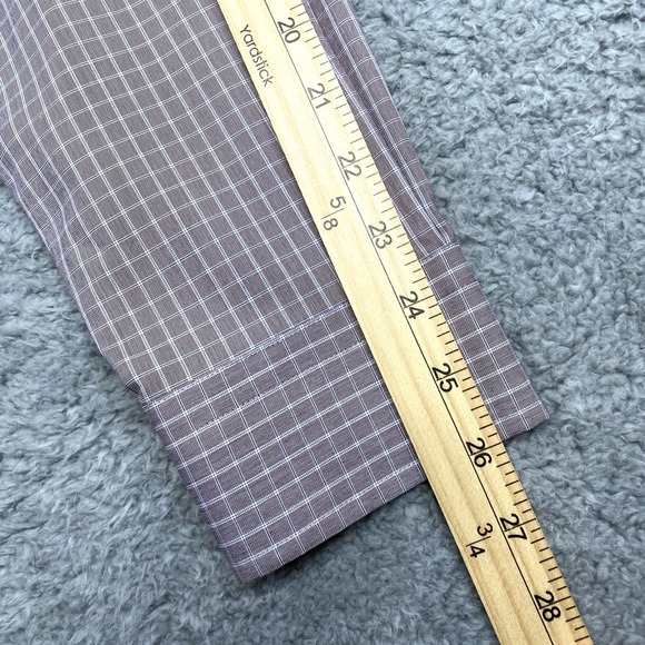 Joseph Abboud Brown Check Non Iron Dress Shirt Size XL Button Up - Picture 6 of 12